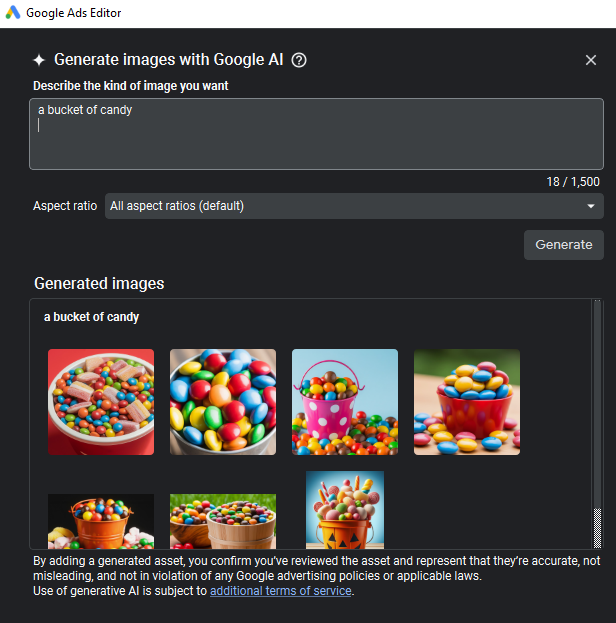 Generate images with Google Al