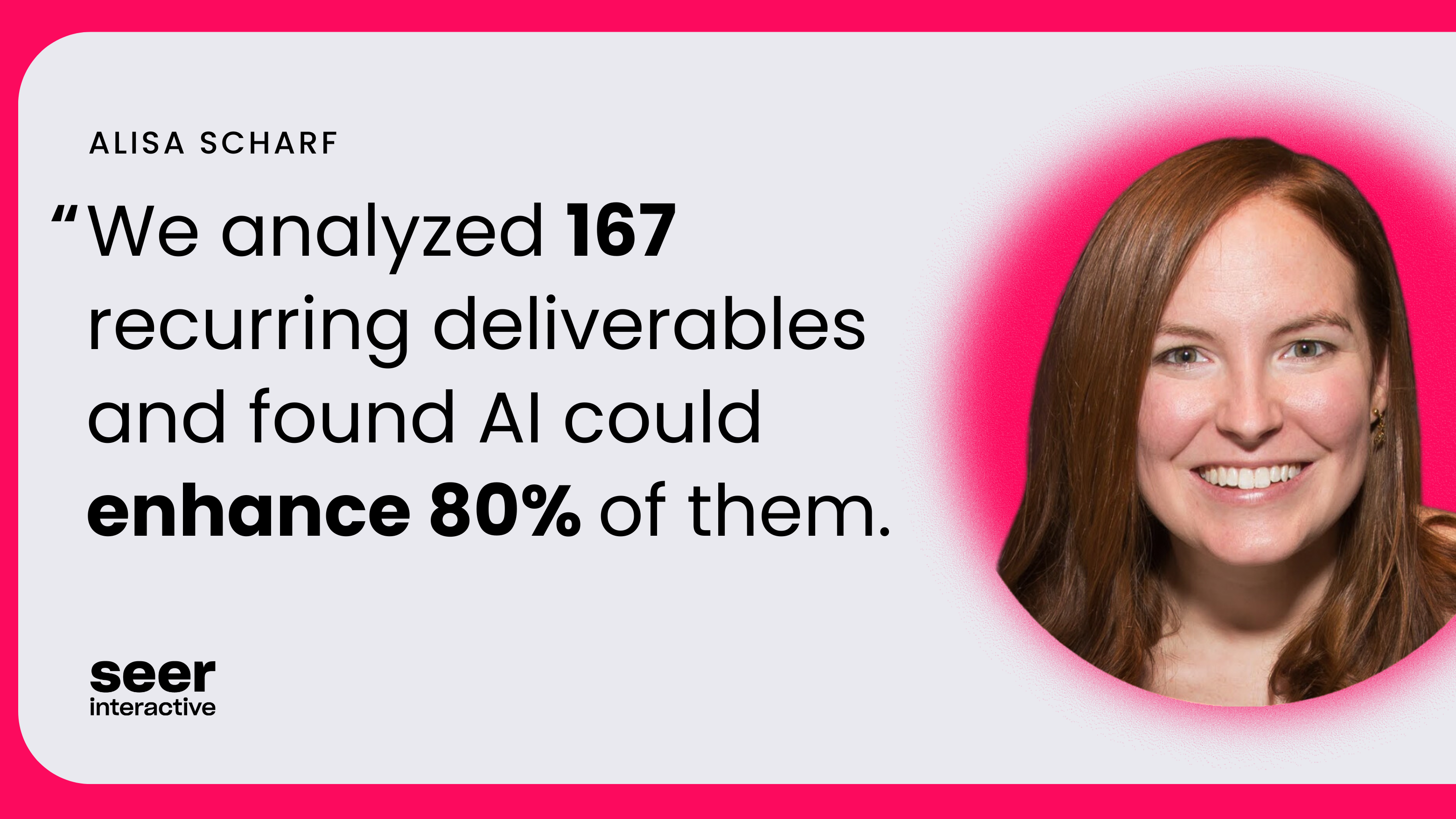 We analyzed 167 recurring deliverables and found AI could enhance 80% of them.