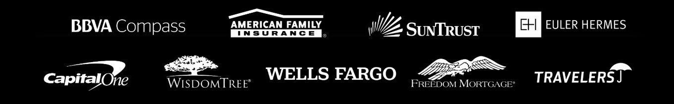 Banking & Finance Clients - BBVA, Capital One, WisdomTree, American Family Insurance, Wells Fargo, SunTrust, Freedom Mortgage, Travelers Insurance